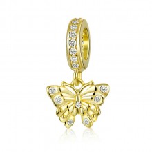 Talisman argint Diamond Golden Butterfly